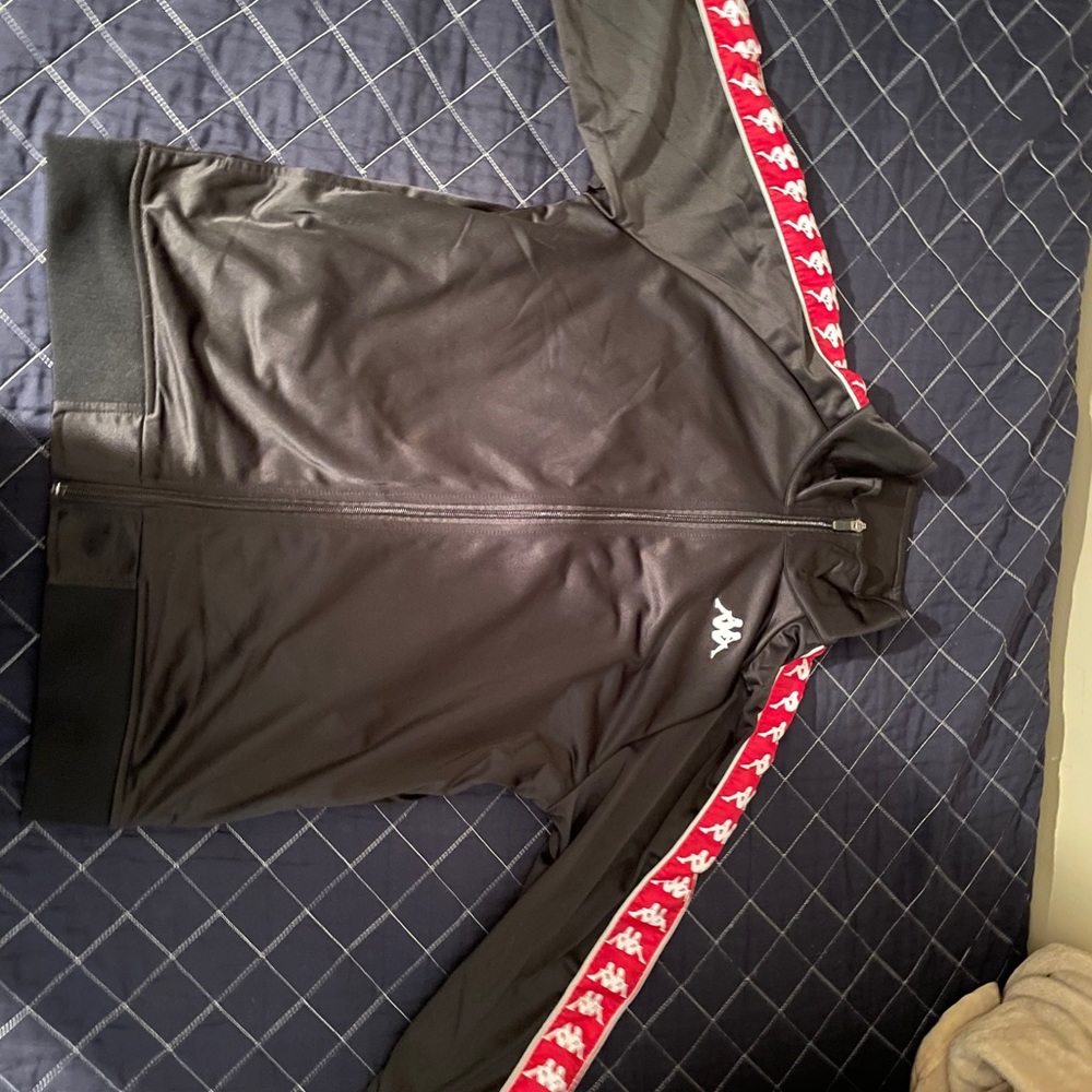 kappa jacket black, red and white